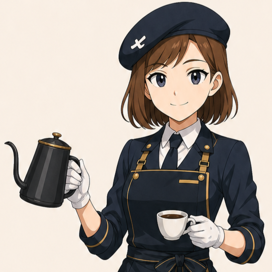 バリスタ姿のAIアシスタント・Omniはんの上半身画像